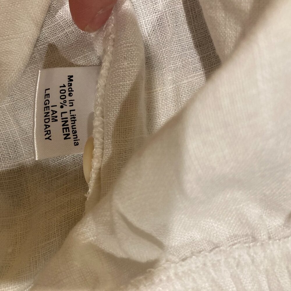 FLAX 100% Linen White Pants Medium - Picture 3 of 6